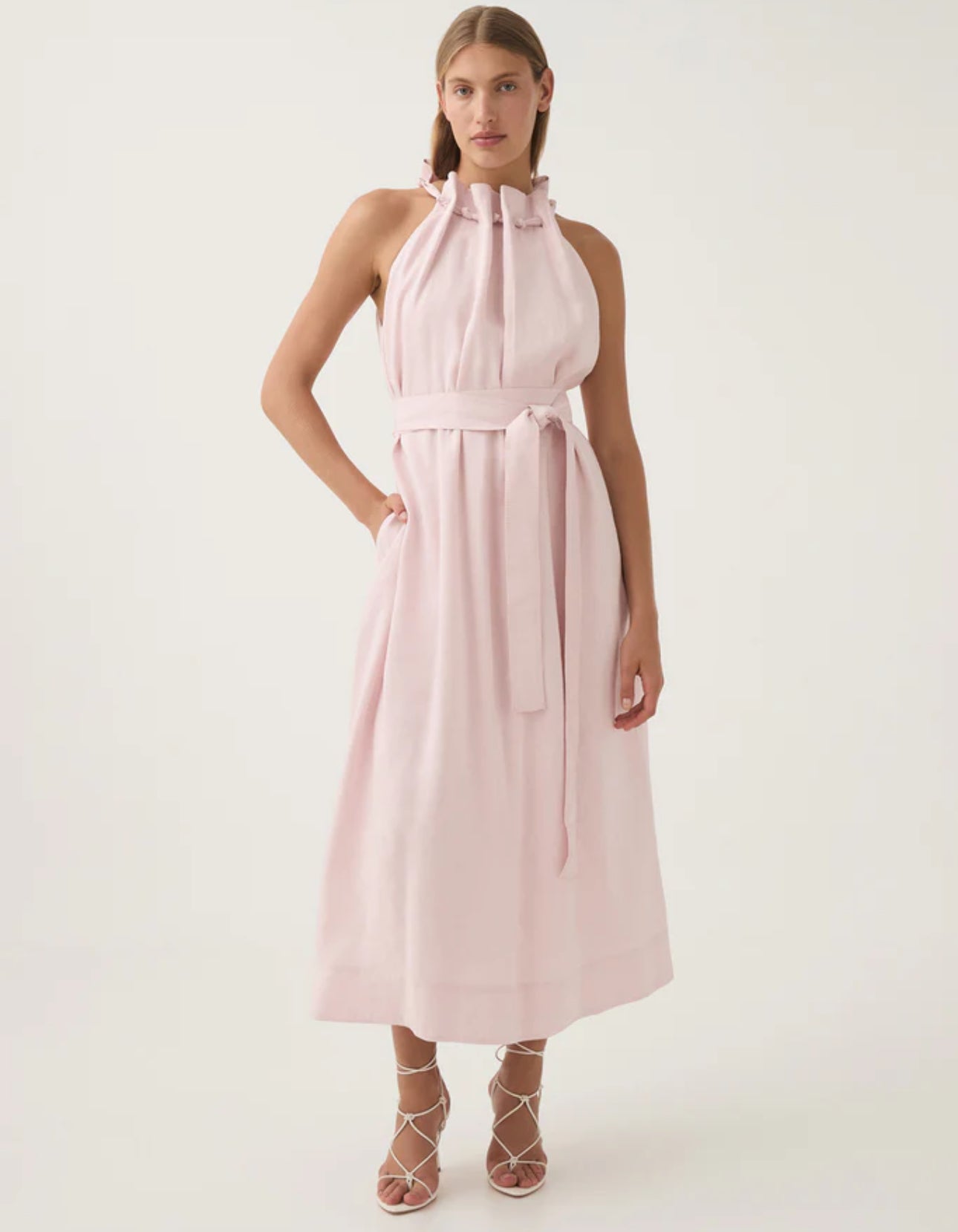 AJE Mariel Trapeze Midi - Soft Pink