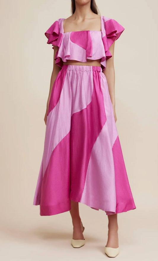 Acler Nelson crop top and midi skirt