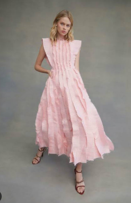 Aje Hybrid Midi Dress in Pink