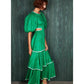 Mackenzie Mode puff sleeve dress in Emerald green