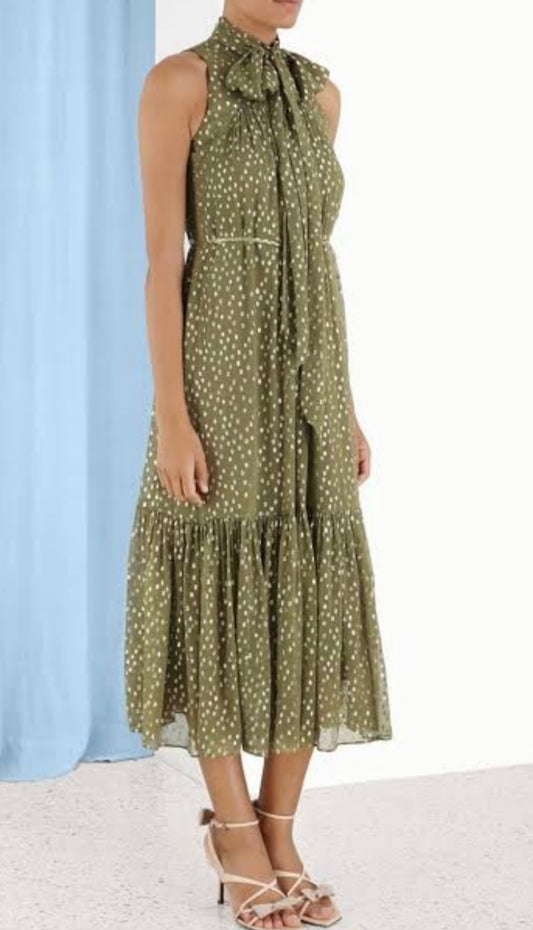 Zimmermann sleeveless tie neck midi dress