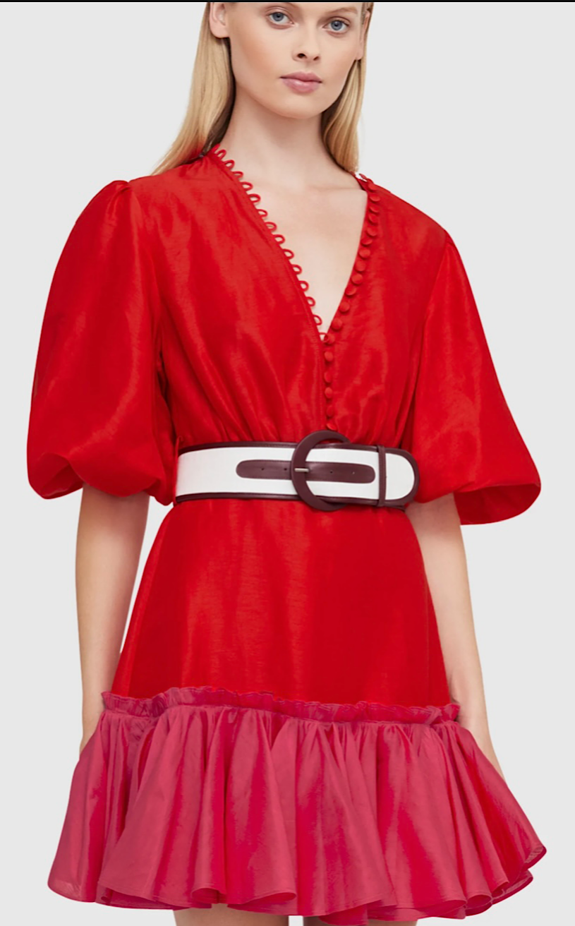 Leo Lin Fucshia Red Mini Dress